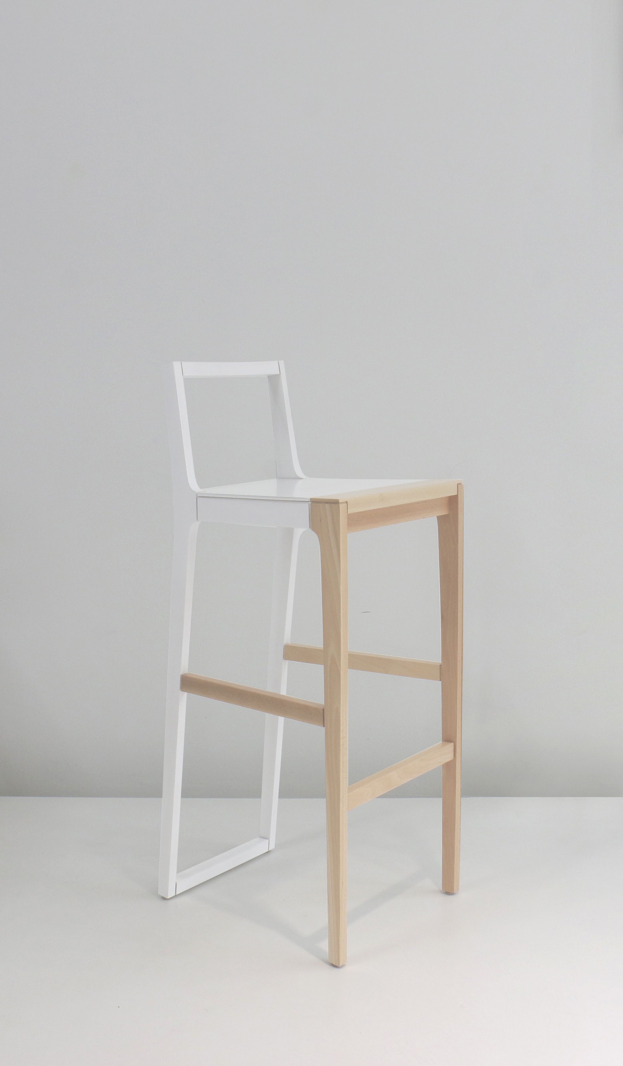 Высокий барный стул из фанеры Branca Lisboa Кожа ARCH-00087834 - Вид №1