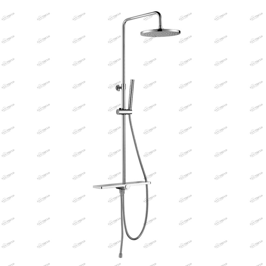 Душевой гарнитур Granada V1 Cromo с тропическим душем и мыльницей, хром Santreyd 