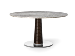 Круглый стол из мрамора и красного дерева