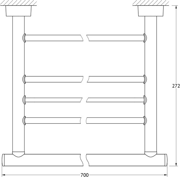 NOS 043 Полка для полотенец со штангой 70 cm FBS Nostalgy - Вид №1