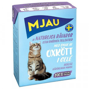 ПР0040565 Корм для кошек мясные кусочки в желе с говяжьим фаршем конс. MJAU