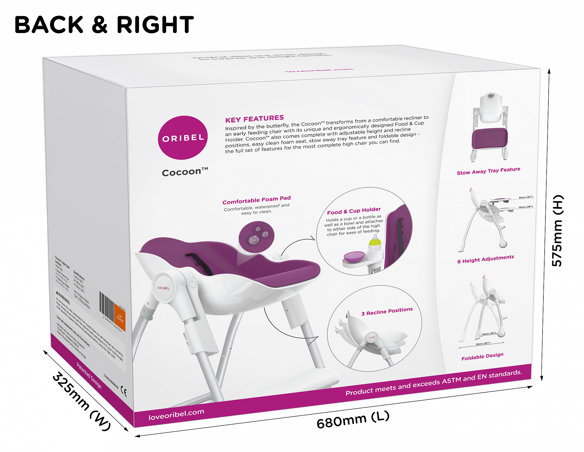 Стульчик для кормления Oribel Cocoon розовое безе ORIBEL  322521 Розовый Santreyd  - Вид №9