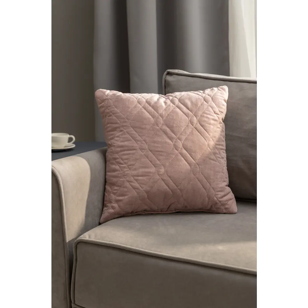 LINEN WAY Декоративная подушка 43×43 см пыльная роза с замшевой текстурой 83022398 STLM-1034508 - Вид №3
