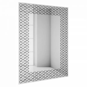 Зеркало прямоугольное с черным принтом "Ридл-2" GRAUM ДИЗАЙНЕРСКИЕ 304137 Зеркальный