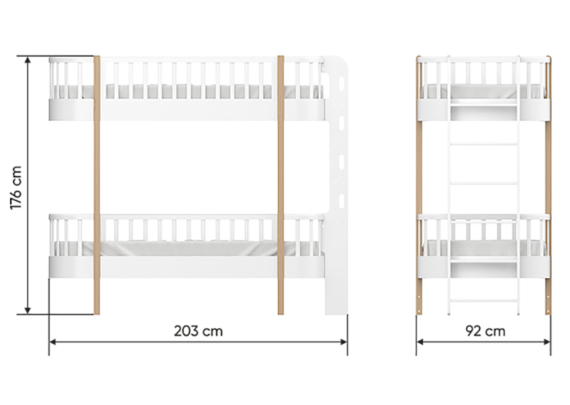 Кровать детская двухъярусная 190х90 см молочная Classic ELLIPSE ELLIPSE CLASSIC 257802 Молочный Santreyd  - Вид №2