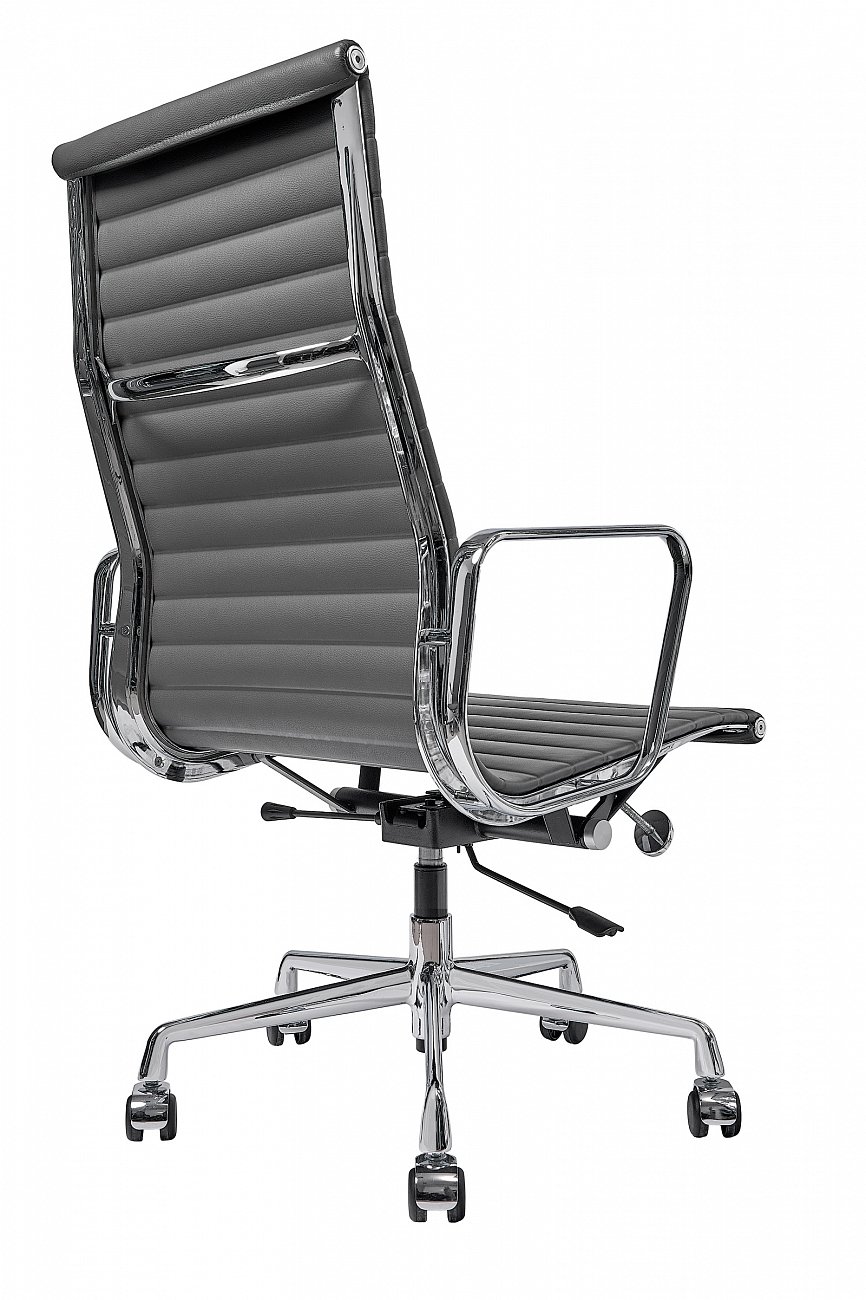 Кресло офисное графит с алюминиевыми подлокотниками Eames Style HB Ribbed Office Chair EA 119 SOHO DESIGN ДИЗАЙНЕРСКИЕ 00-3886256 Черный  - Вид №2