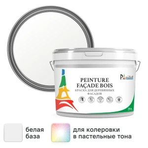 Краска для деревянных фасадов Paritet матовая цвет белый база A 10 л