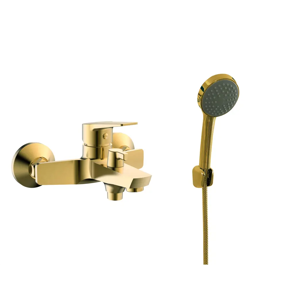 Смеситель ESKO Marburg MB54 золотой с душевым комплектом 88491110 Marbyrg STLM-0999832