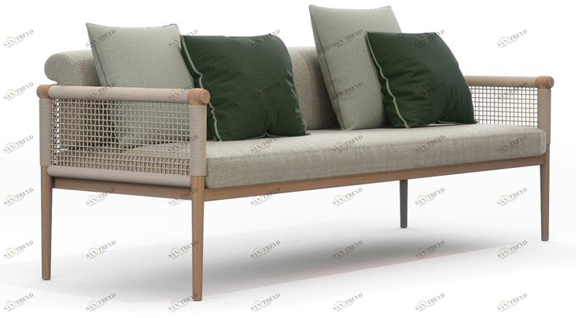 Atmosphera 3-местный садовый диван из веревки и ткани Lodge Lg.dv