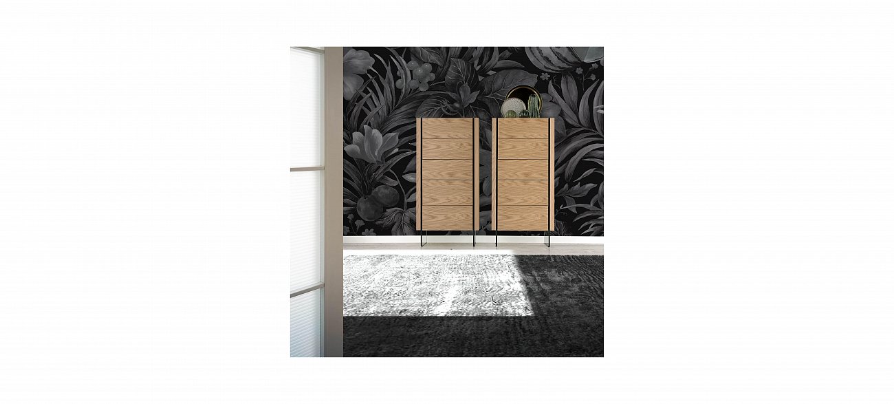 Комод деревянный высокий с 5 ящиками дуб Roble от Angel Cerda ANGEL CERDA ДИЗАЙНЕРСКИЕ, КОМОДЫ ROBLE 241869 Бежевый;дуб сонома  - Вид №3