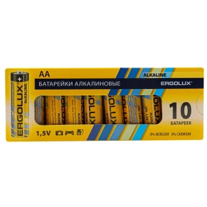 Ergolux: Алкалиновые батарейки AA 10 шт — надежное питание для устройств 89409466