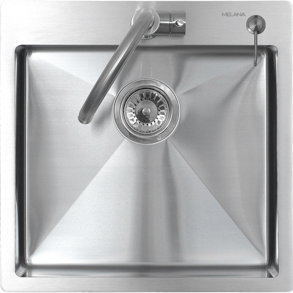 Мойка R5050H MELANA ProfLine 3,0/200 САТИН врезная квадратная в комплекте с дозатором MLN-R5050H+дозатор