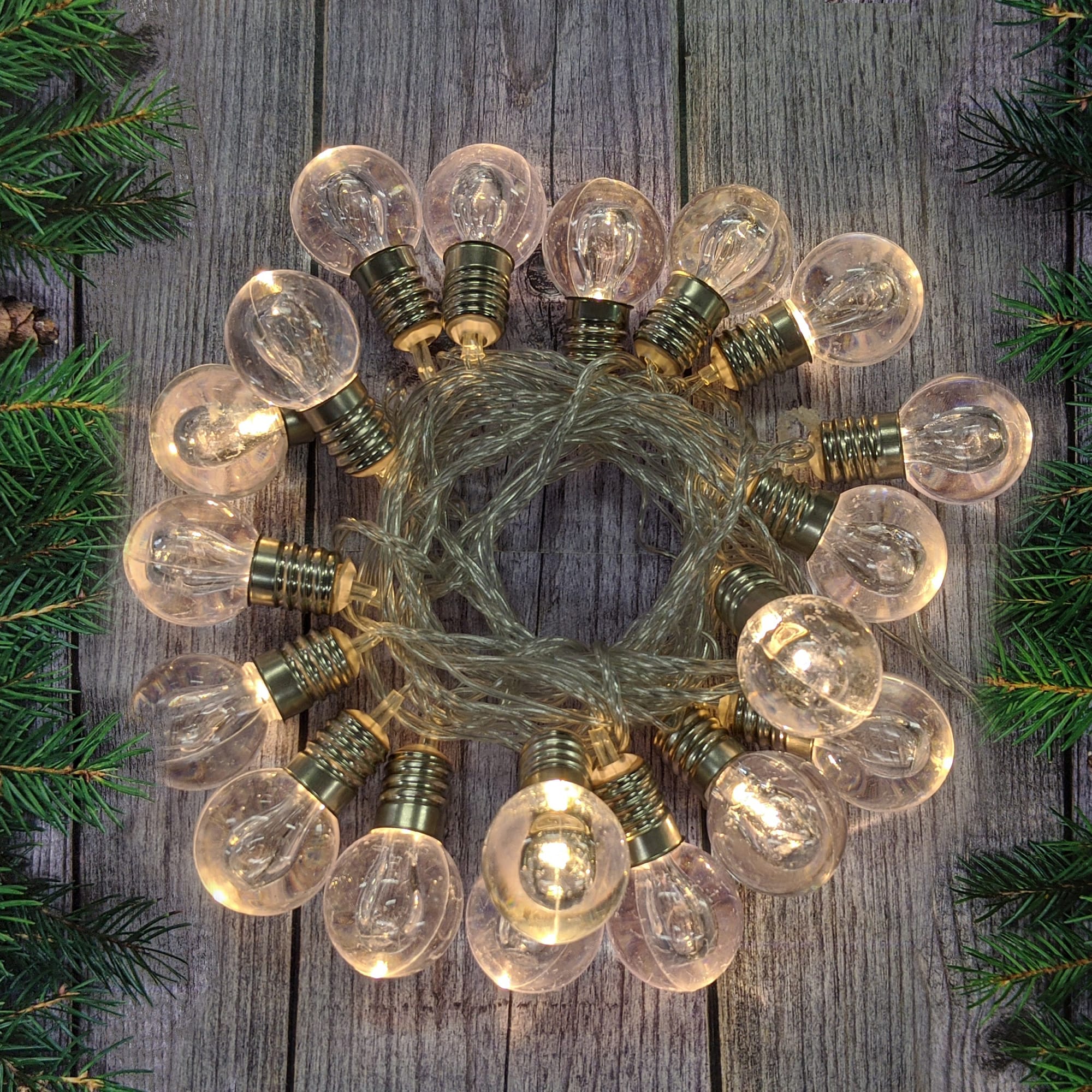 82839188 Электрогирлянда комнатная нить «Лампочки» 5.5 м 20 LED белый 8 режимов Santreyd  - Вид №3