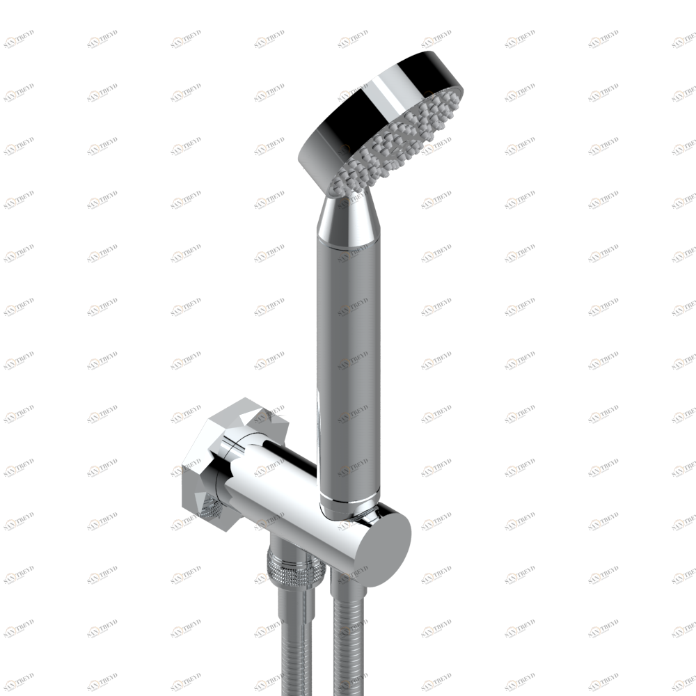 U2N-54 Душ ручной стильный встраиваемый в стену, шланг и патрубок для душа с крючком Thg-paris Nihal porcelaine ivoire Хром U2N 54  A02 CAT.A