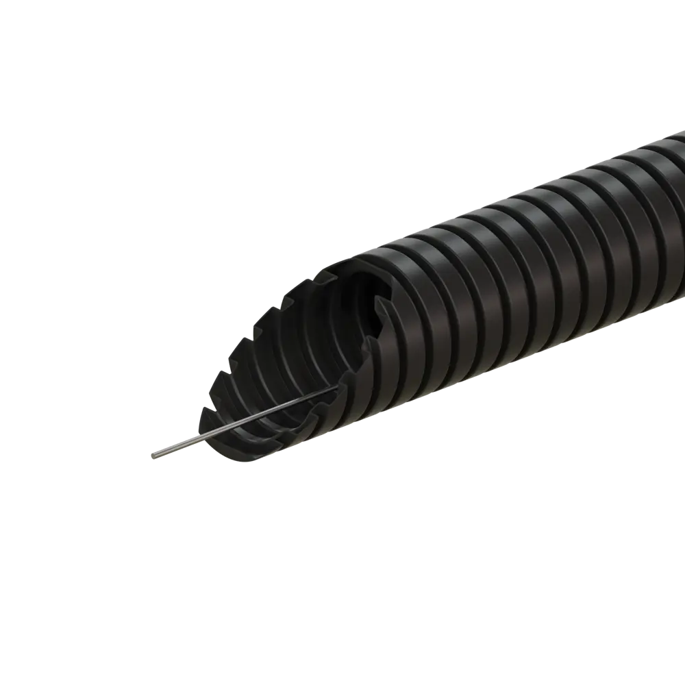 Труба гофрированная Экопласт D25 мм 50 м ПНД легкая с протяжкой цвет черный STLM-2038460