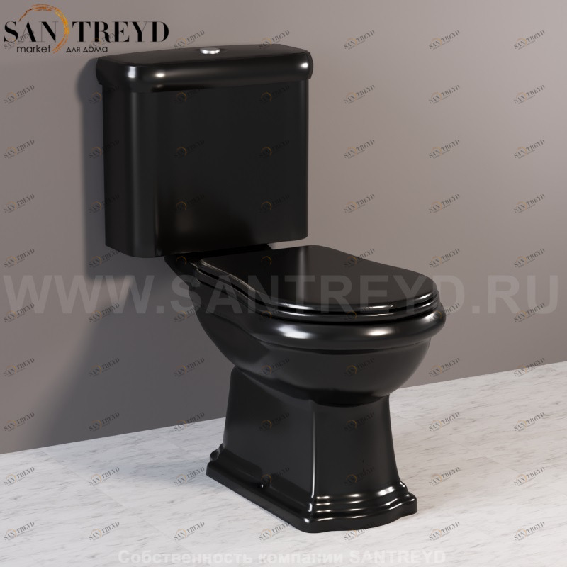 101204 Компакт унитаз с бачком Черный Kerasan RETRO Италия