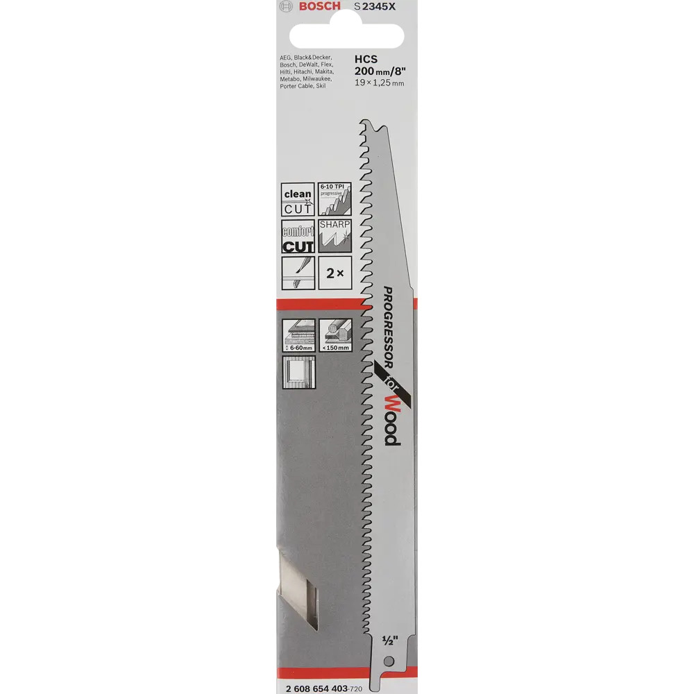 Пилка по дереву 200 мм для Bosch S2345X 2 шт. 83498875 STLM-2123811 BOSCH PROFESSIONAL  - Вид №3