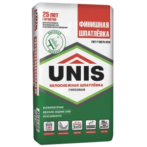 Шпаклевка финишная гипсовая Unis 20 кг