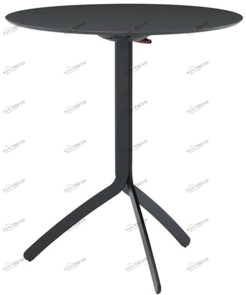 Ligne Roset Круглый стол из стали и дерева со складной столешницей  005nfj10 