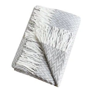 Плед Валенсия серый с вензельным узором 140x200 см 89426306