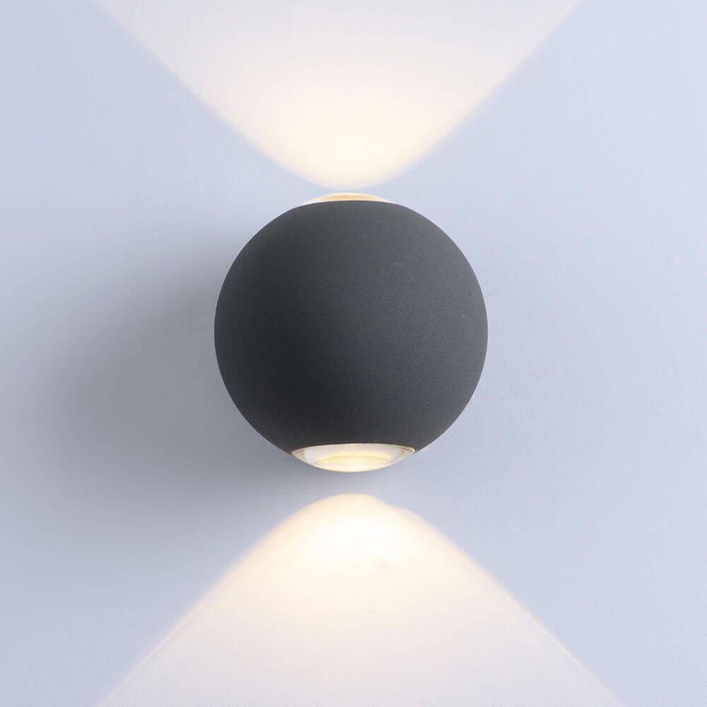 Уличный настенный светодиодный светильник круглый серый Arte Lamp 2GY A1544AL-2GY ARTE LAMP 1544 00-3898051 Серый  - Вид №2
