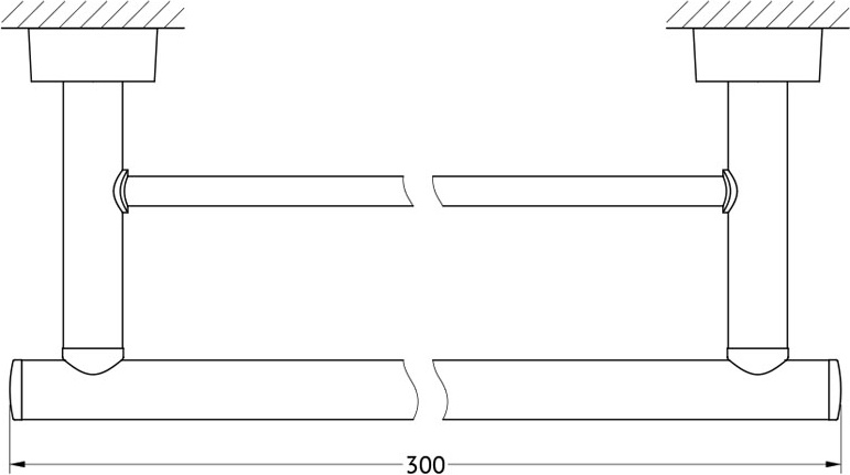 NOS 034 Штанга для полотенца двойная 30 cm FBS Nostalgy - Вид №1