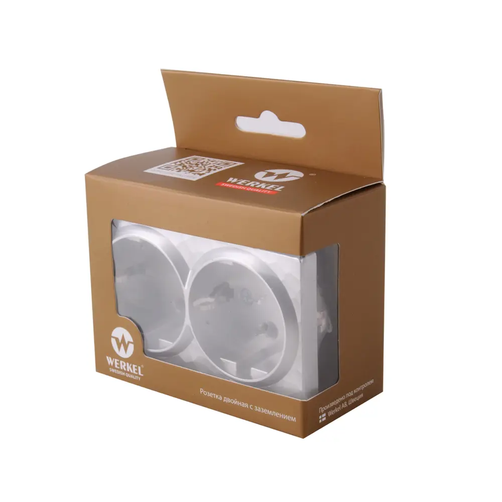 Розетка двойная встраиваемая Werkel Hammer с заземлением цвет серебряный STLM-2038238 - Вид №2