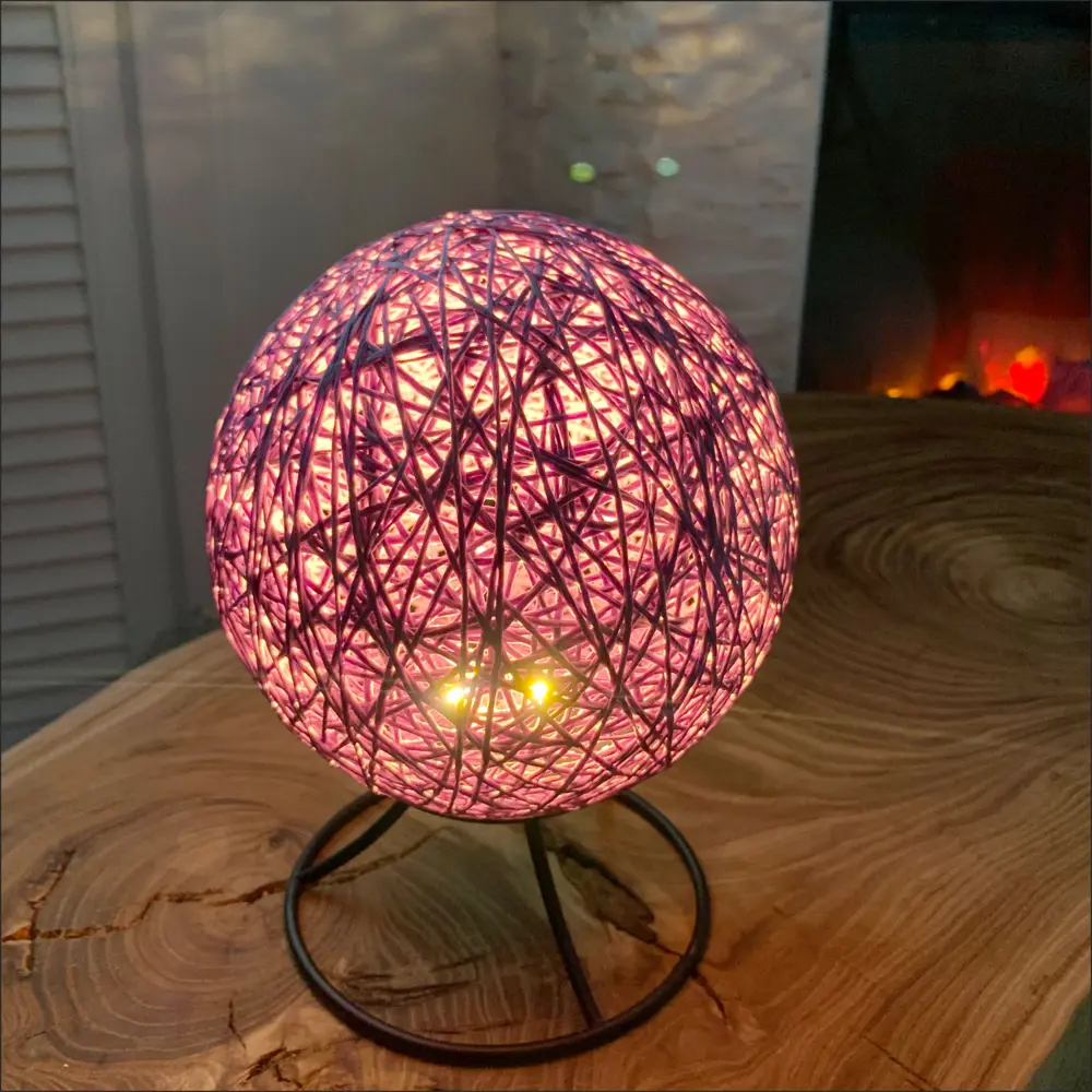 Ночник светодиодный «Ротанговая нить» 1.5 м? тёплый белый свет цвет сиреневый APEYRON STLM-2017981 - Вид №7