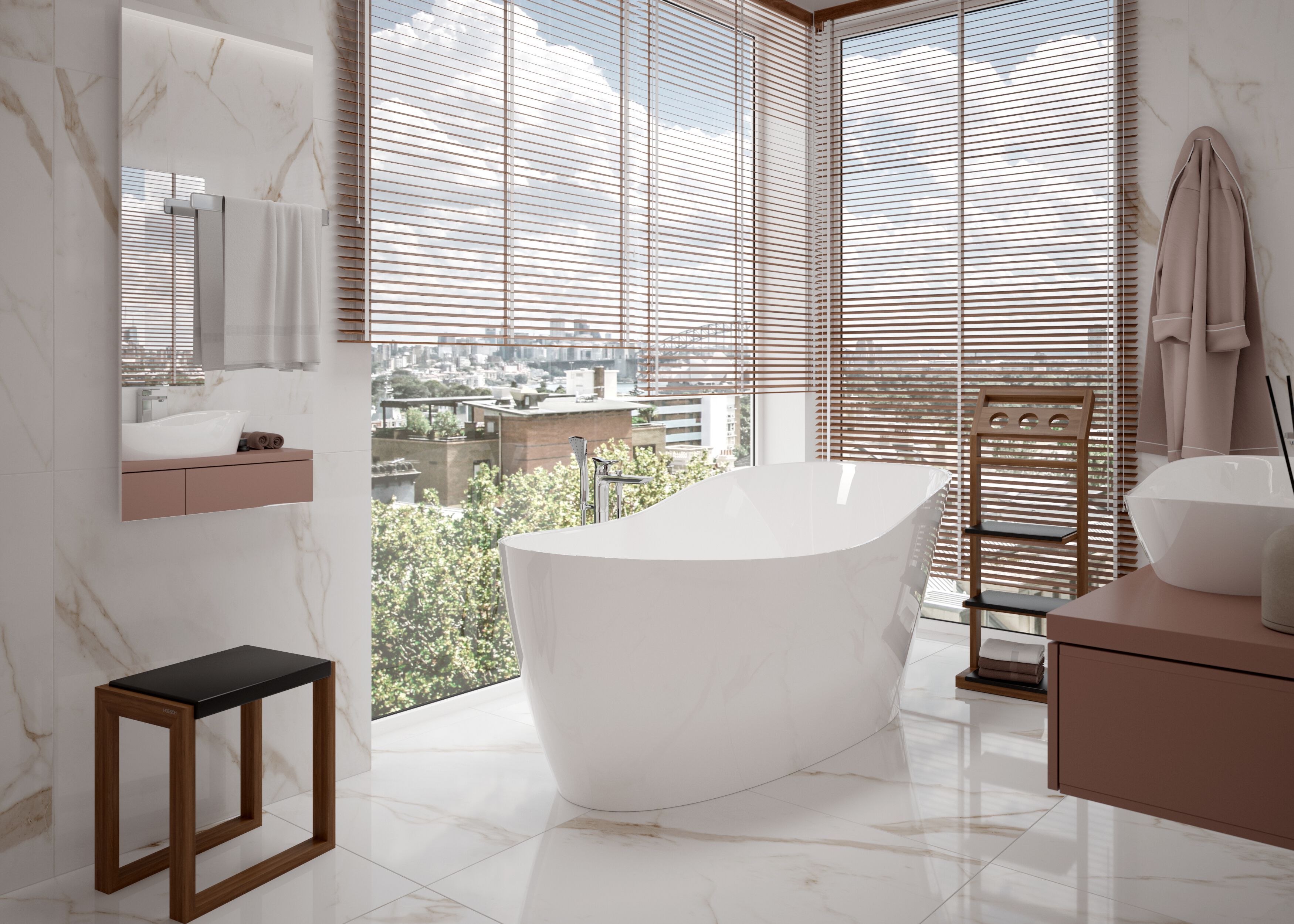 Овальная ванна в центре комнаты в Solique HOESCH Намюр ARCH-00067667 - Вид №1