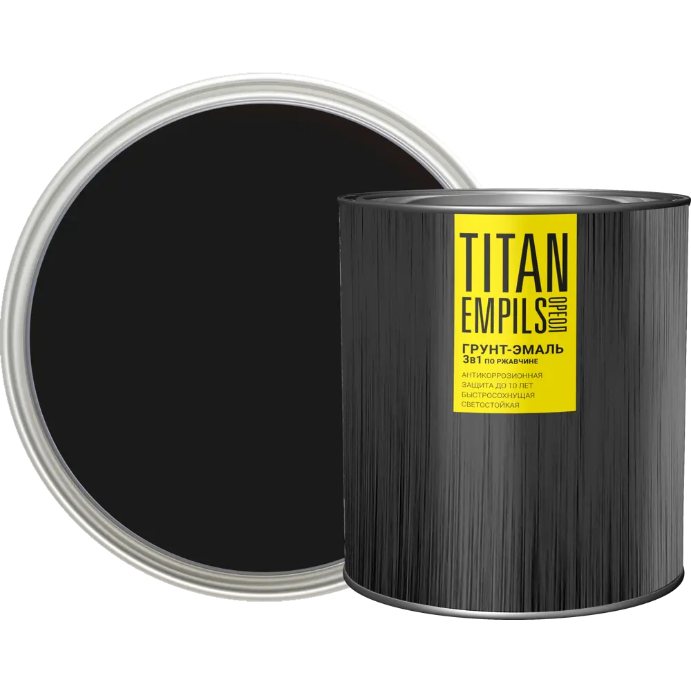 Грунт-эмаль по ржавчине Ореол Titan цвет черный 2.7 кг STLM-2053691