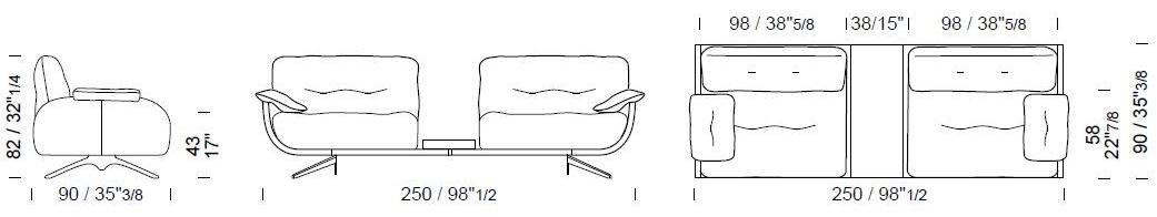 Borzalino 2-х местный кожаный диван Ayton sun-id-1396794 - Вид №4