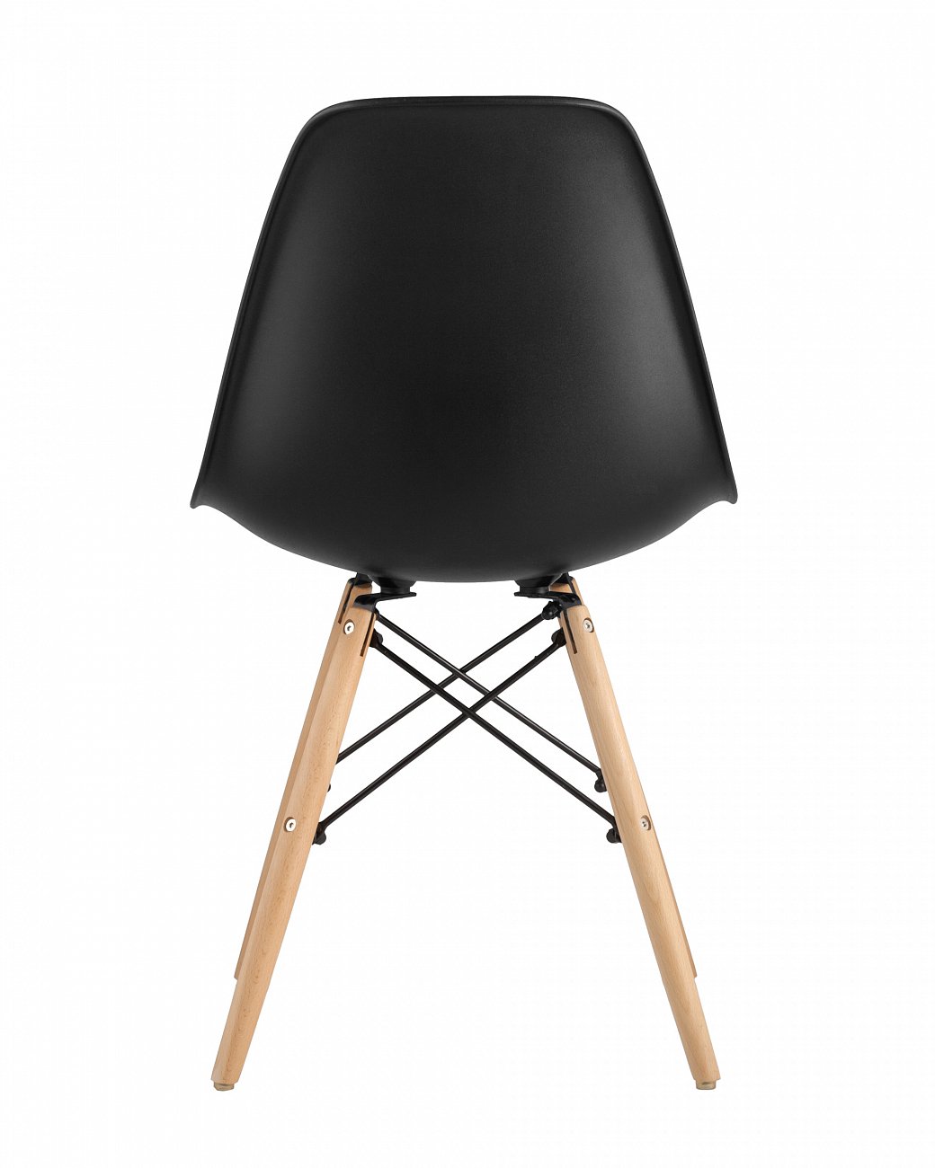Стул со спинкой черный с деревянными ножками Eames EAMES ДИЗАЙНЕРСКИЕ, EAMES DSW 00-3882006 Черный  - Вид №2