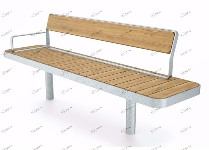 VESTRE Скамья из стали и дерева в современном стиле с подлокотниками и спинкой Forum sun-id-1388394