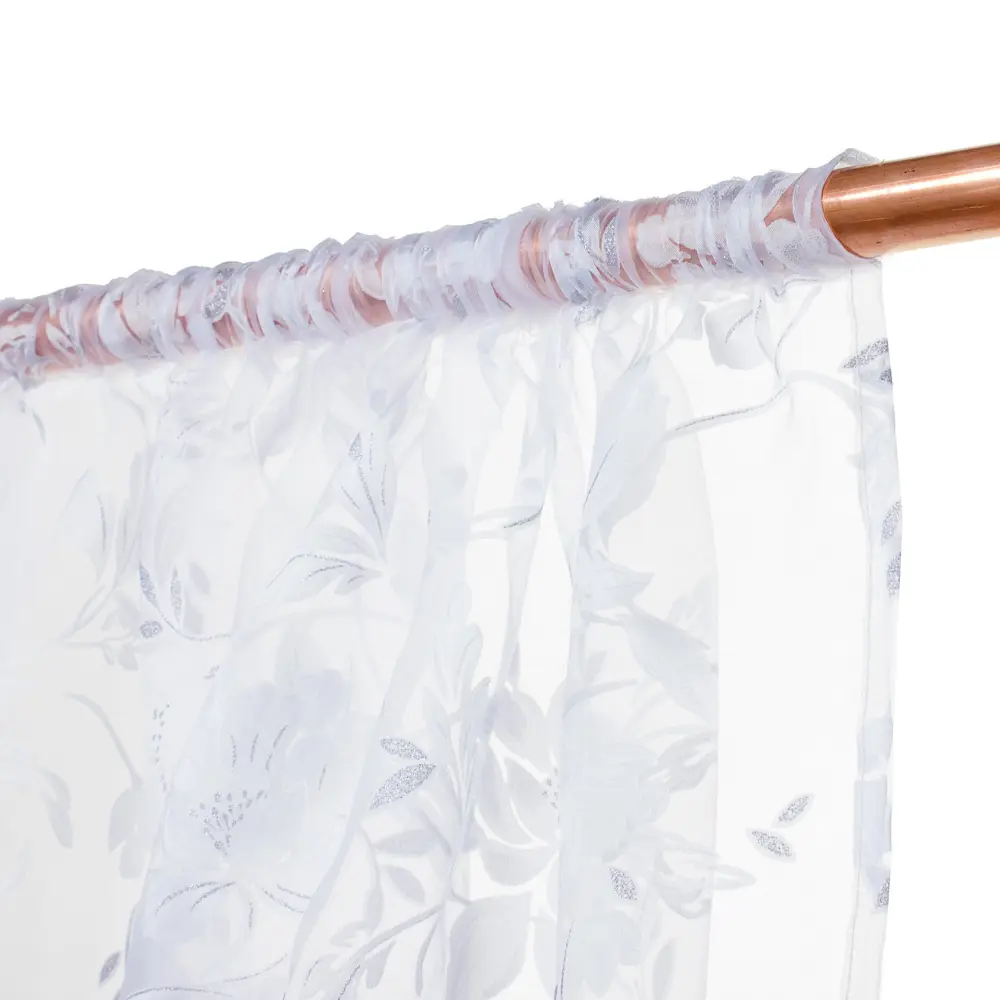 Тюль на ленте «Цветы» 250х260 см органза цвет экрю GARDEN STLM-2002365 - Вид №2