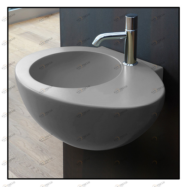 LGLS56PM Подвесная раковина настенная овальная Ceramica Cielo  серая 