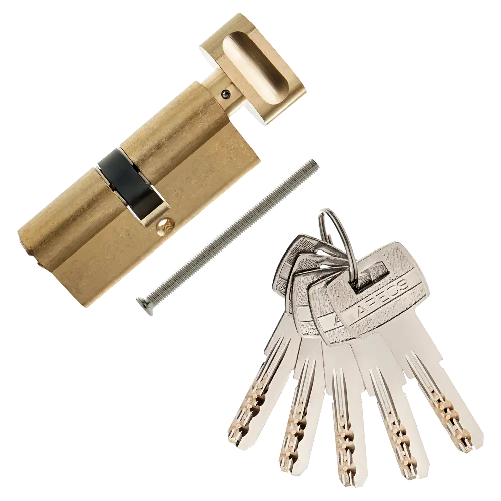 Цилиндр Apecs SM-70, 35х35 мм, ключ/вертушка, цвет золотой 82594810 STLM-2009126 - Вид №1
