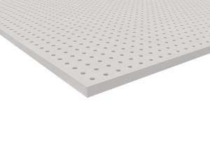 Звукопоглощающая перфорированная гипсовая плита с покрытием