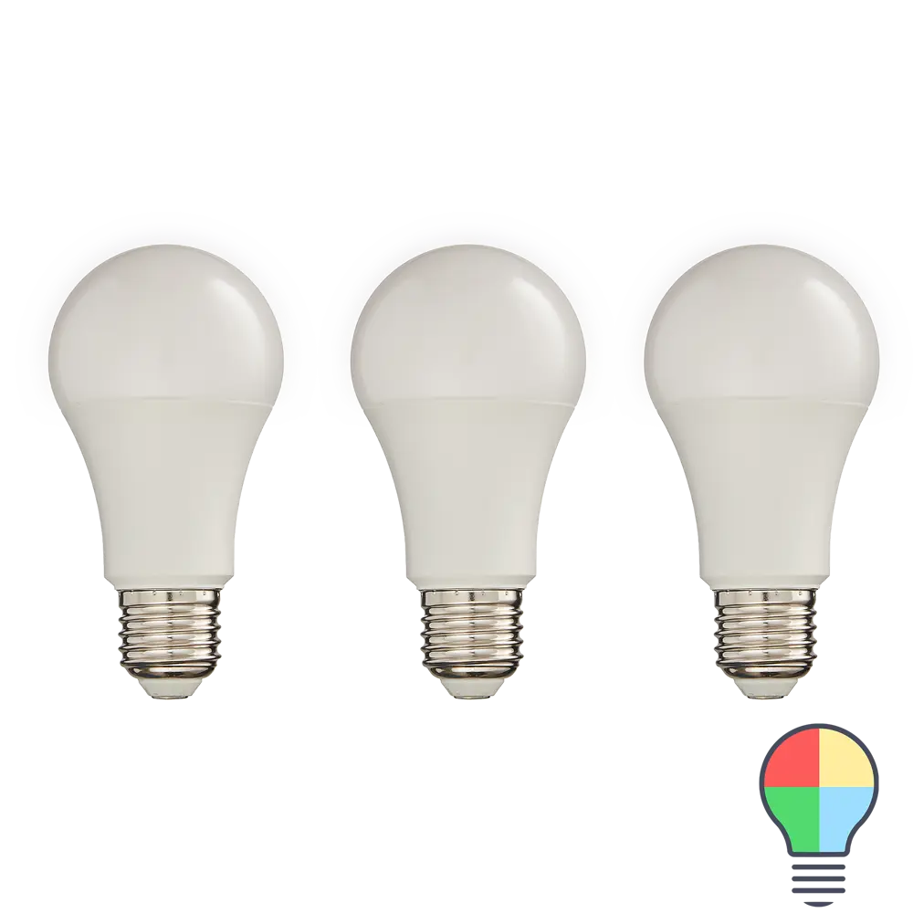 Набор умных ламп светодиодных Wi-Fi Osram Smart Plus E27 220-240 В 9.5 Вт груша матовая 1055 лм изменение цвета RGB 3 шт 89143937 STLM-2161303 LEDVANCE 