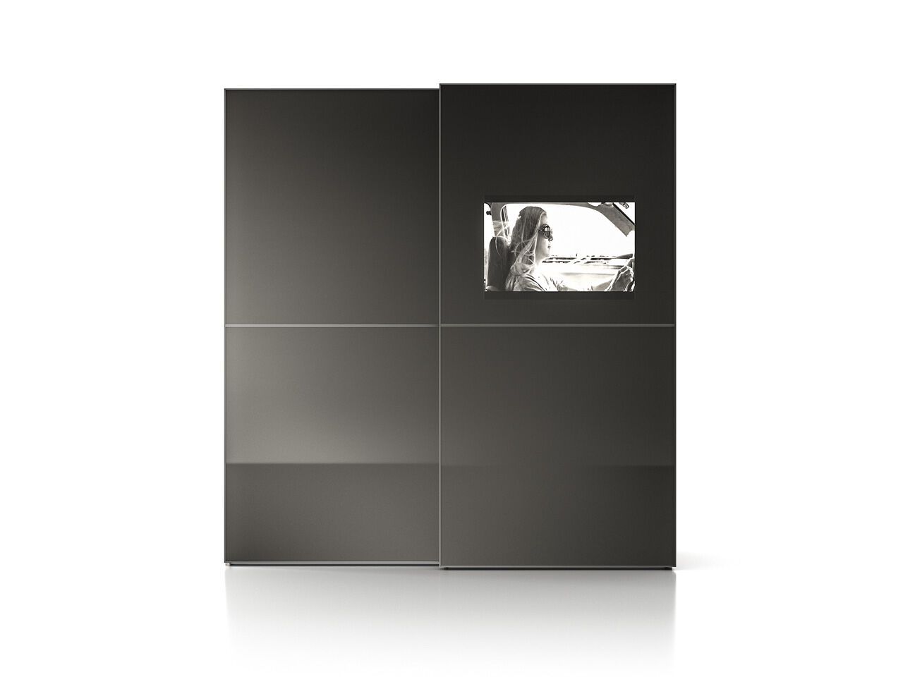 Шкаф из закаленного стекла с раздвижными дверями и встроенным телевизором Santalucia Mobili SCREEN ARCH-00074903