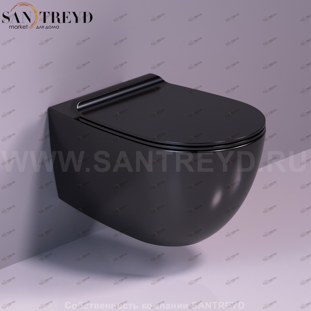 VI18NERO Подвесной унитаз настенный Черный Simas Vignoni Италия