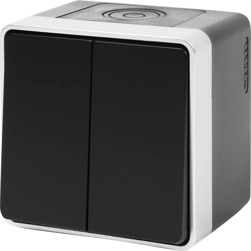 Влагозащищенный выключатель Werkel Gallant - черный матовый с хромированной окантовкой 82063369 STLM-0018561 - Вид №1