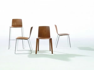 arper Штабелируемый деревянный табурет со спинкой Aava