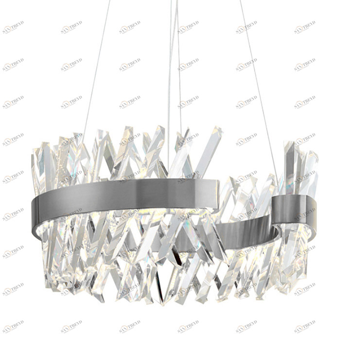 Люстра стеклянная 50х60 см серебряная Akasha Nickel MD18162246-600A nickel DELIGHT COLLECTION ДИЗАЙНЕРСКИЕ 00-3883082 Прозрачный;серебро 