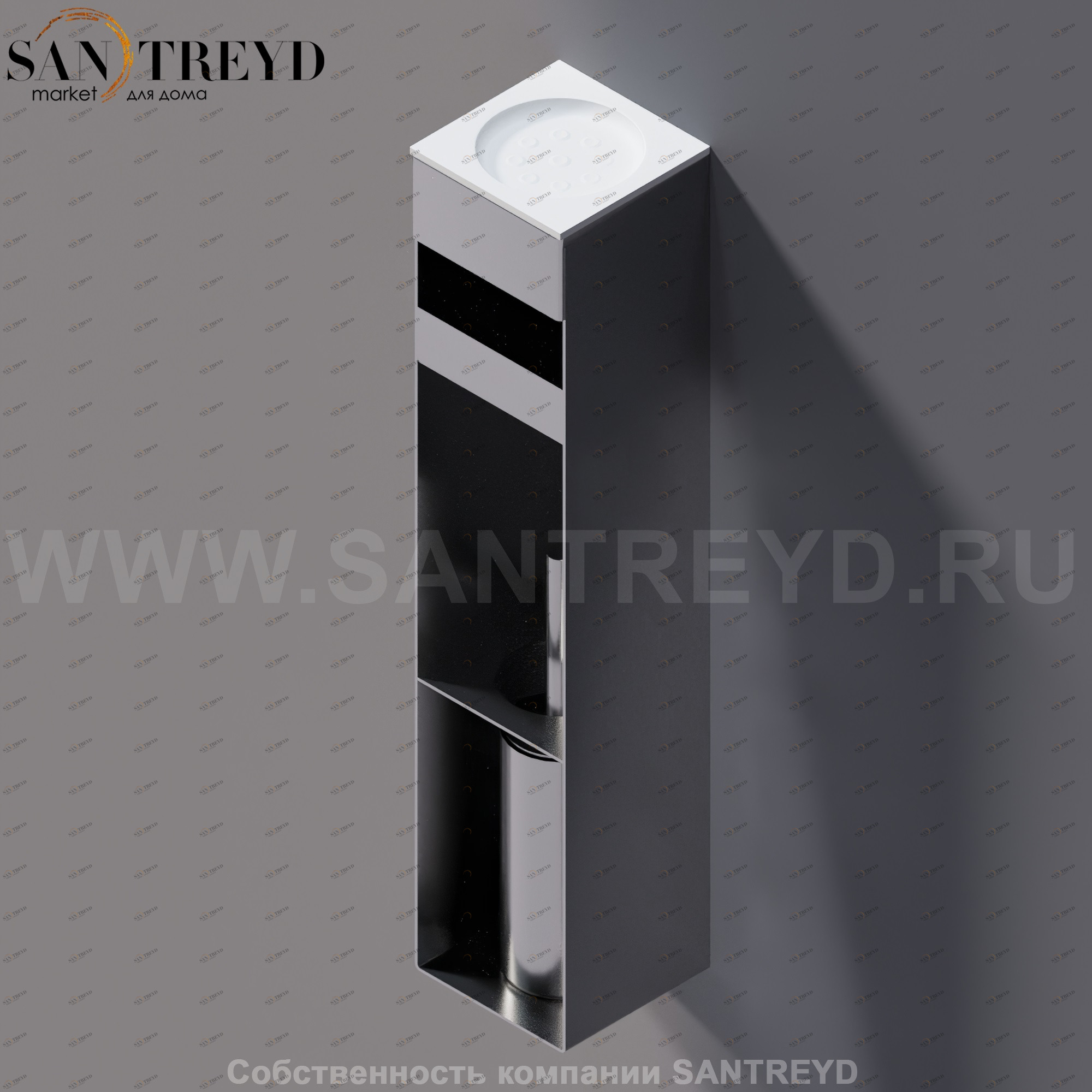 Agape 369 Универсальный елемент: мыльница с туалетныи ершом хромированный A369216AZ