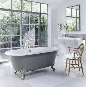 Ванна отдельностоящая серый камень Cheshire CHE-N-SG+FT-CHE-PC