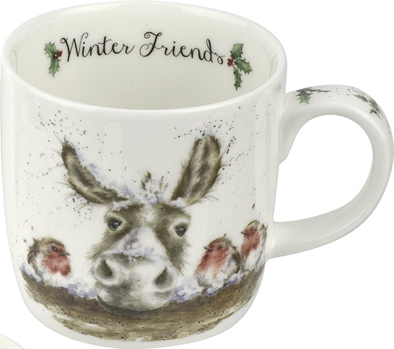 10623886 Royal Worcester Набор кружка и подставка Royal Worcester "Осёл и малиновка" 310мл Фарфор, Керамика 