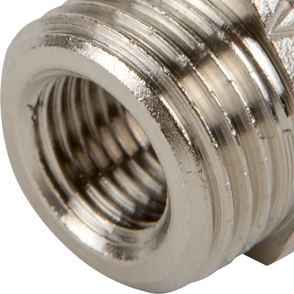Футорка Valtec наружная-внутренняя резьба 1/2"х1/4" никелированная латунь 14242203 STLM-2064952  - Вид №1