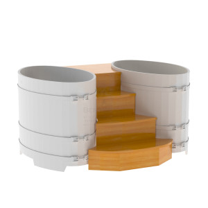 1948 Подиум на 2 купели 0,8х1,42 лиственница натуральная Alyarus