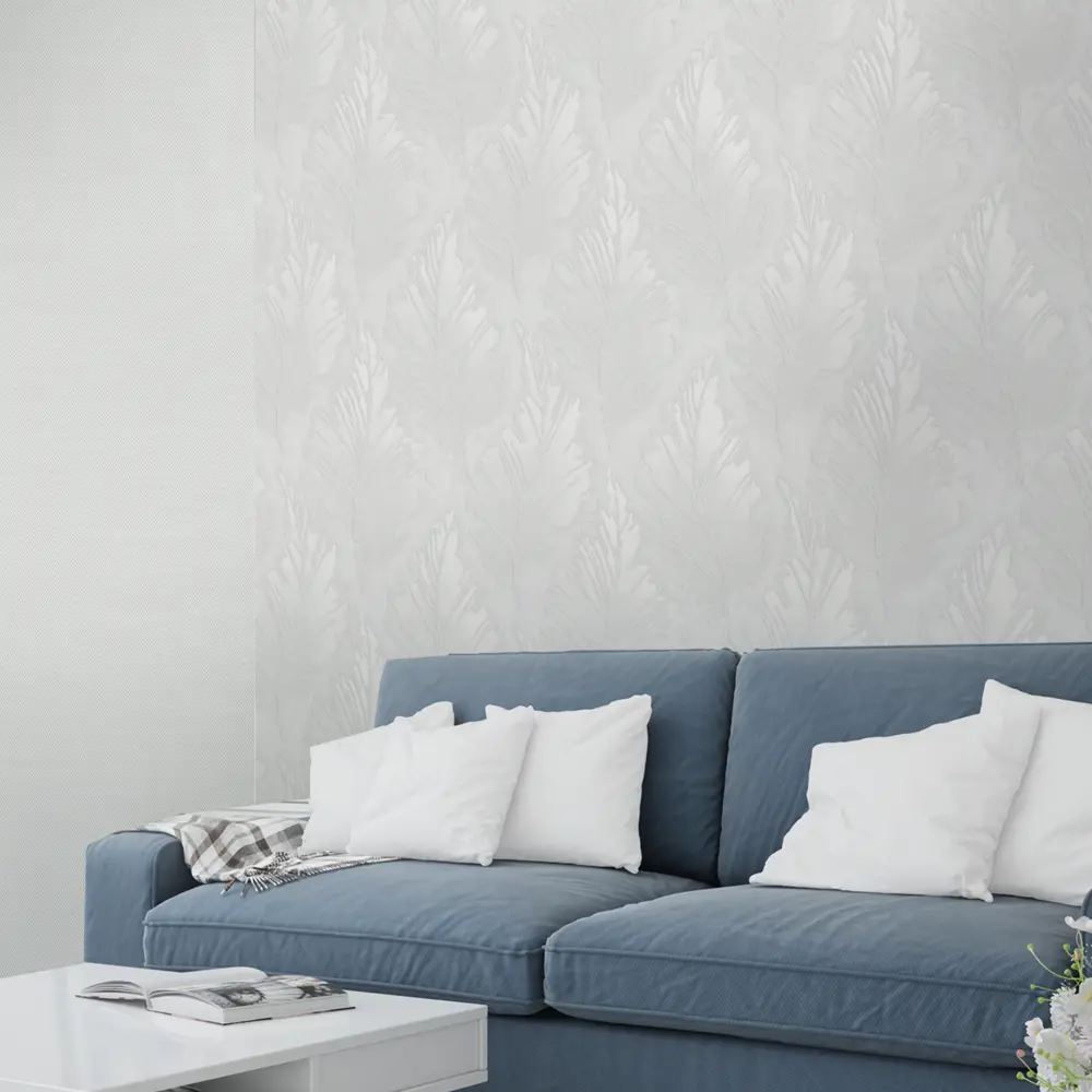 Флизелиновые обои Santreyd Соул жемчужные белые 1.06 м 89398670 STLM-1507933 - Вид №3