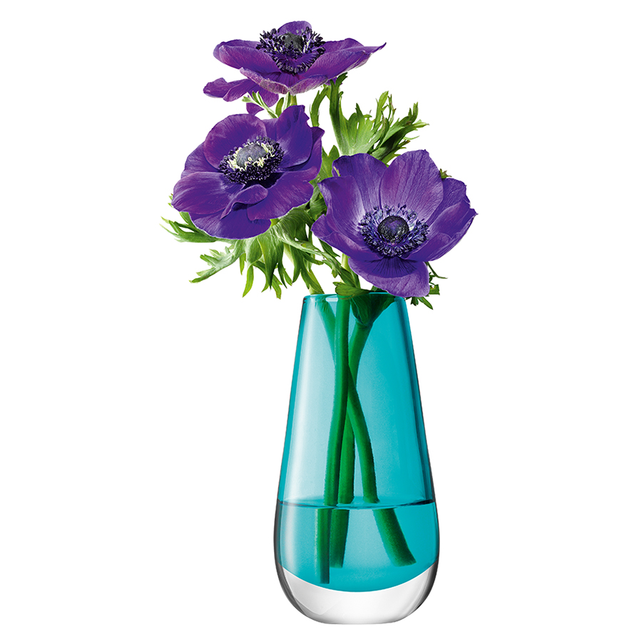Ваза в форме бутона flower colour 14 см бирюзовая LSA INTERNATIONAL - 253385 Синий  - Вид №6